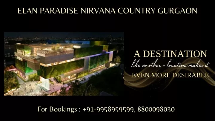 elan paradise nirvana country gurgaon