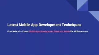 latest mobile app development techniques