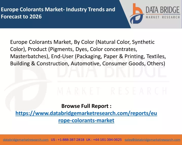 europe colorants market industry trends