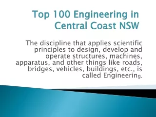 Top 100 Engineering in Central Coast NSW