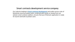 smart contracts development service company