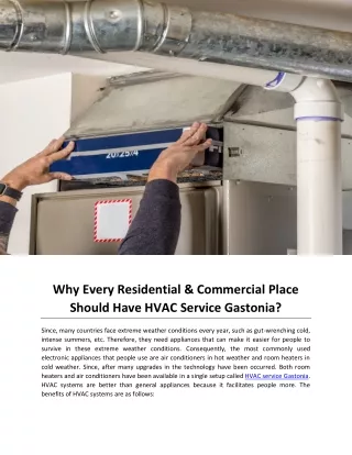 Why Every Residential and Commercial Place Should Have HVAC Service Gastonia