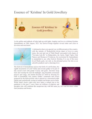 essence of krishna in gold jewellery