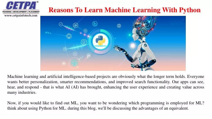reasons to learn machine learning with python