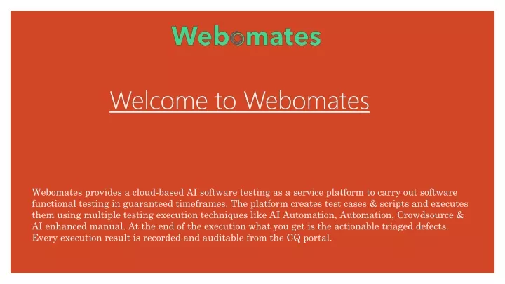 welcome to webomates