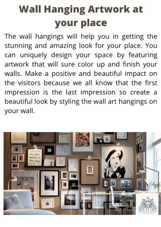 wall hanging artwork at your place