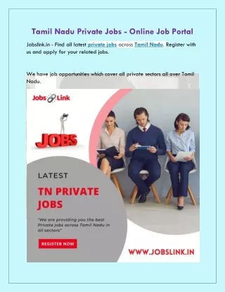 tamil nadu private jobs online job portal