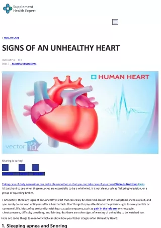 SIGNS OF AN UNHEALTHY HEART