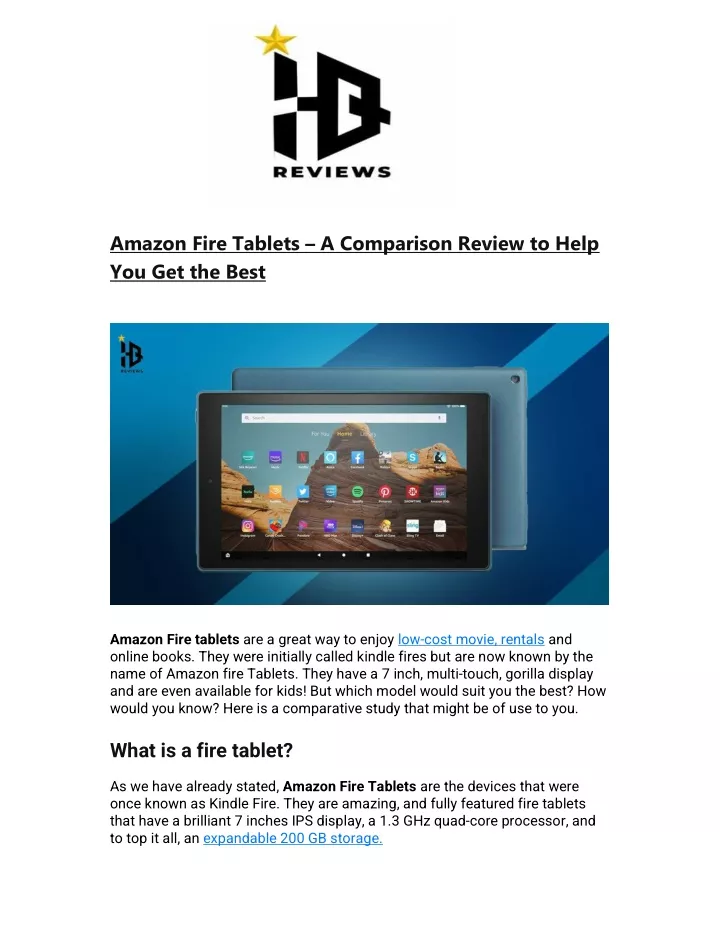 amazon fire tablets a comparison review to help
