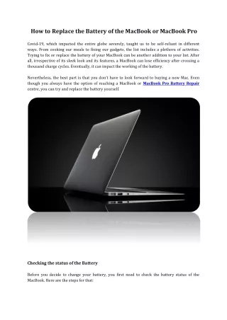 how to replace the battery of the macbook
