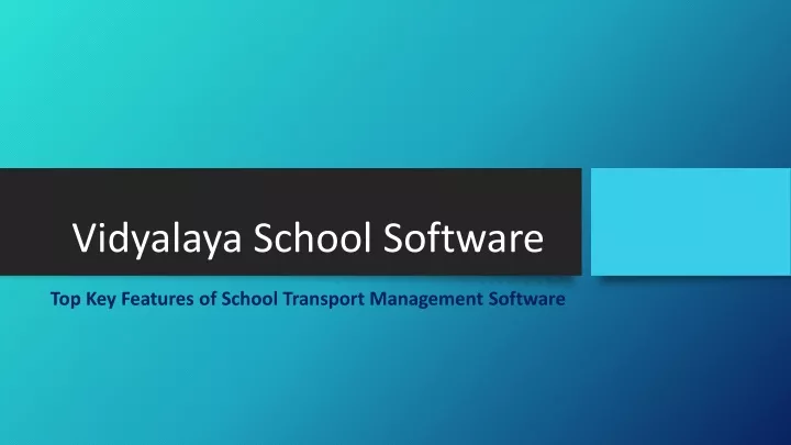 vidyalaya school software