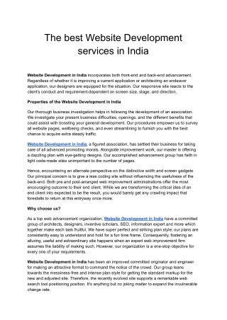 Website Development in India