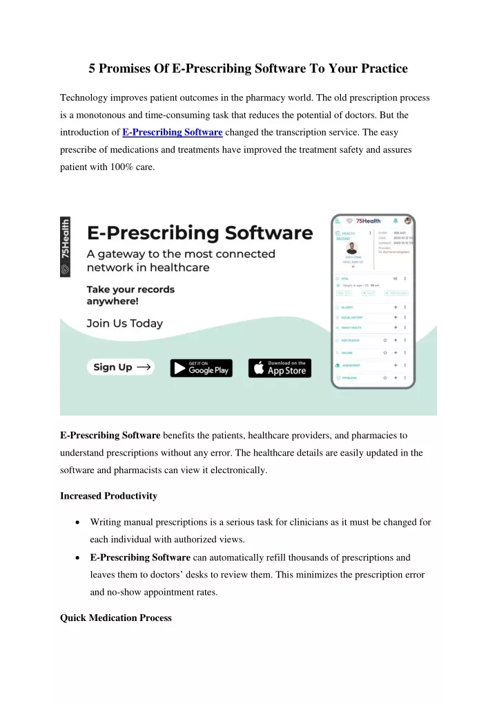 5 promises of e prescribing software to your