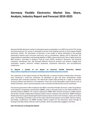 Germany Flexible Electronics Market Trends, Size, Competitive Analysis and Forec