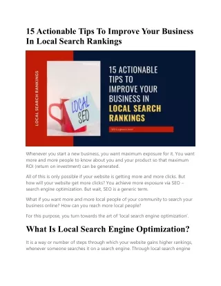 local seo ranking tips