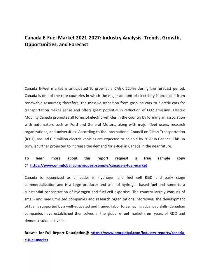 canada e fuel market 2021 2027 industry analysis