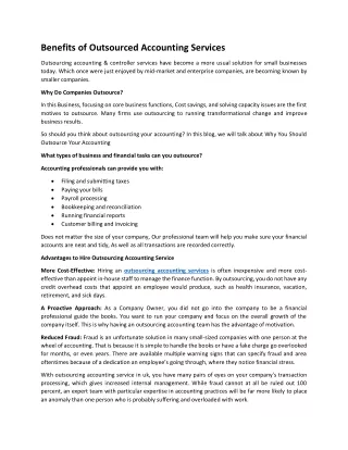 benefits of outsourced accounting services
