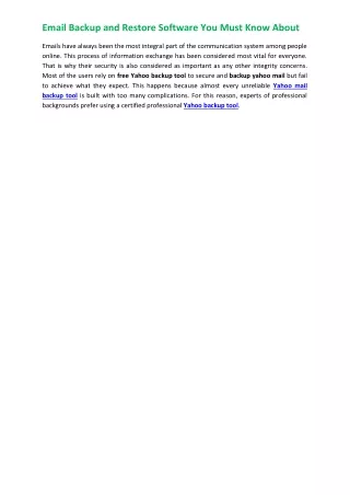 email backup and restore software you must know