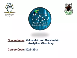 course name volumetric and gravimetric analytical