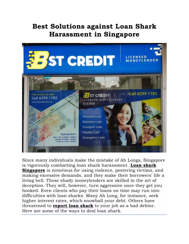 best solutions against loan shark harassment