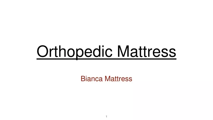 orthopedic mattress