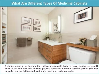 What Are Different Types Of Medicine Cabinets?