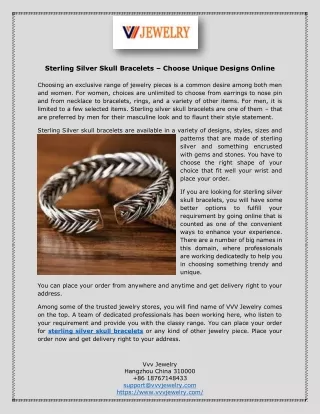 Sterling Silver Skull Bracelets – Choose Unique Designs Online
