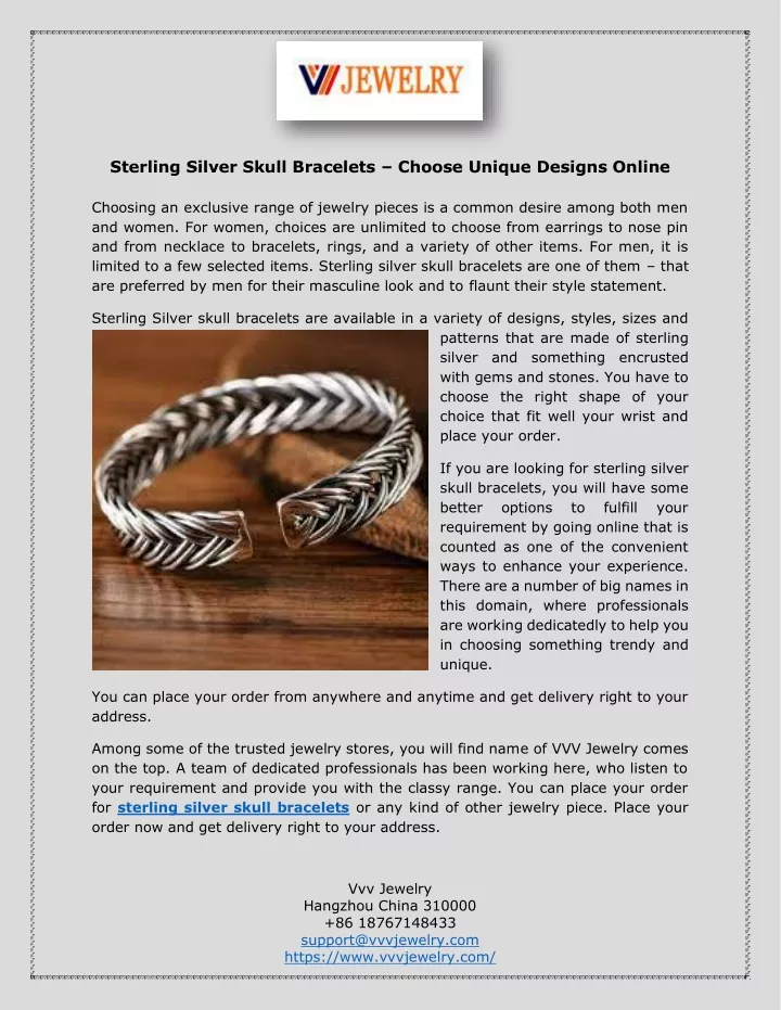 sterling silver skull bracelets choose unique
