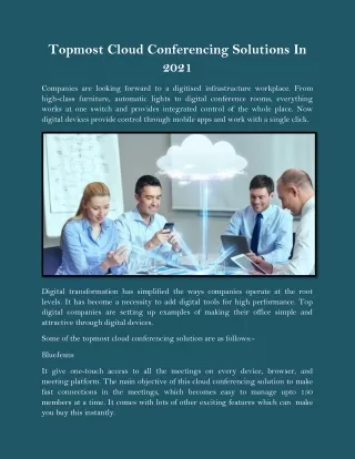 topmost cloud conferencing solutions in 2021