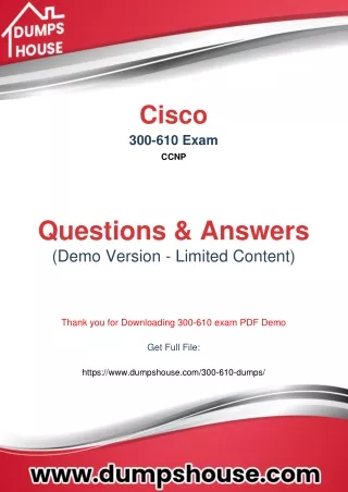 Cisco 300-610 Dumps PDF Format