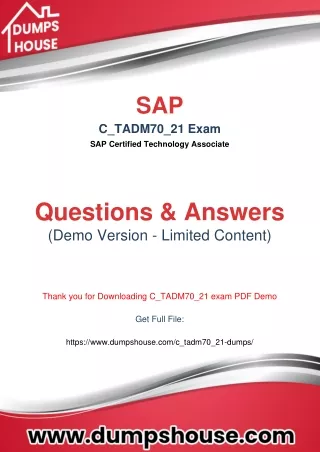 Study With SAP C_TADM70_21 Actual Questions To Boost Your Preparation