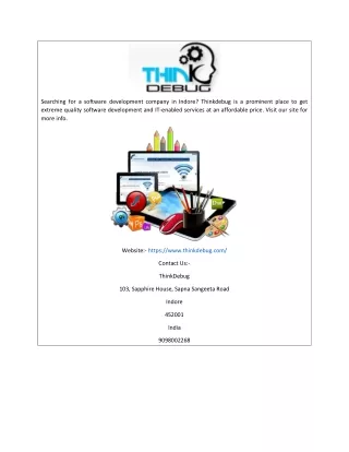 Software Development Company in Indore | Thinkdebug.com