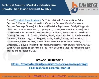 Global Technical Ceramic Market – Industry Trends and Forecast to 2027