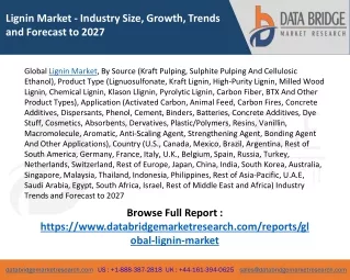 Global Lignin Market – Industry Trends and Forecast to 2027
