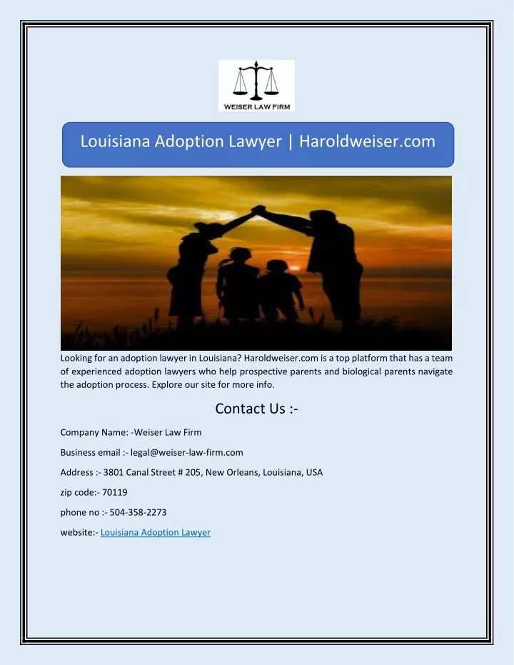 louisiana adoption lawyer haroldweiser com