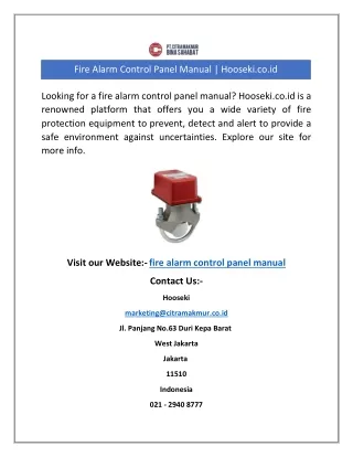 Fire Alarm Control Panel Manual | Hooseki.co.id
