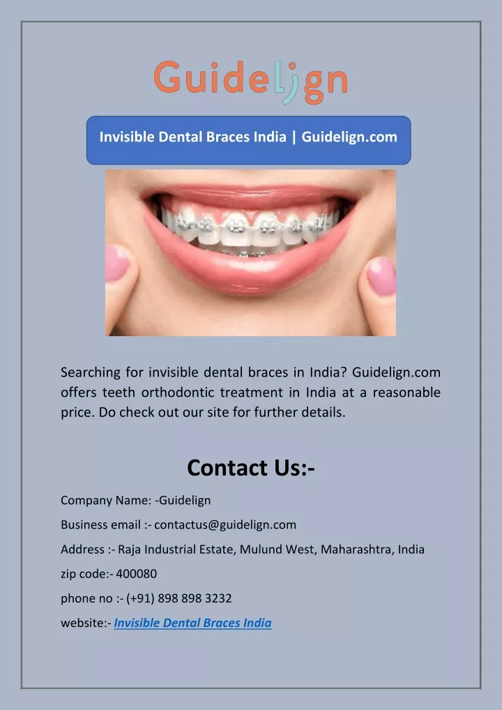 invisible dental braces india guidelign com