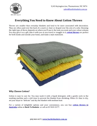 Everything You Need to Know About Cotton Throws