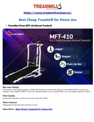 A quick look at the best cheap treadmills.