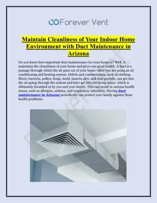 Best Duct Maintenance in Arizona | Forever Vent