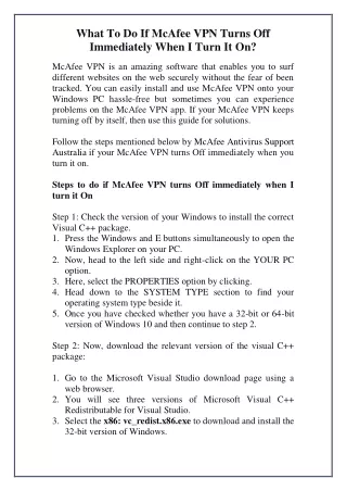 What To Do If McAfee VPN Turns Off Immediately When I Turn It On?