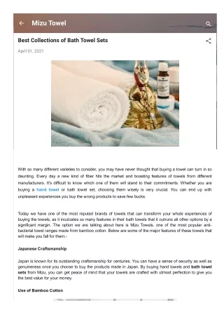 mizu towel