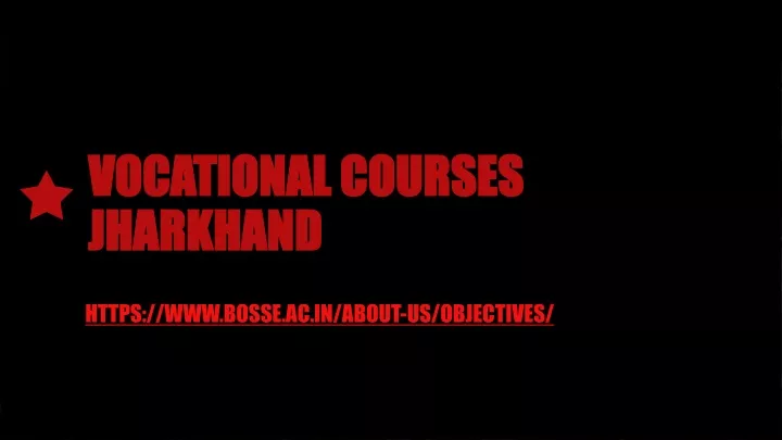 vocational courses jharkhand