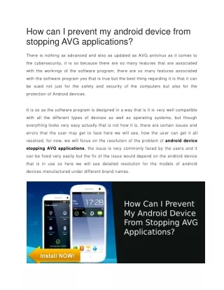 How can I prevent my android device from stopping AVG applications?