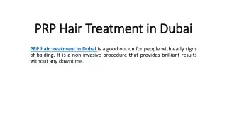 PRP Hair Treatment in Dubai
