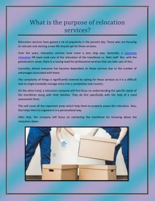 What is the purpose of relocation services-converted