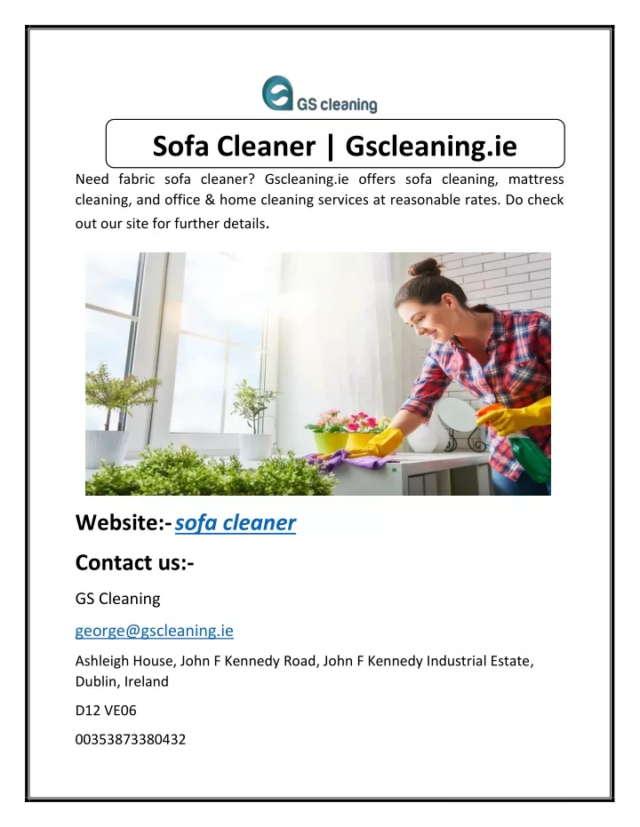 sofa cleaner gscleaning ie