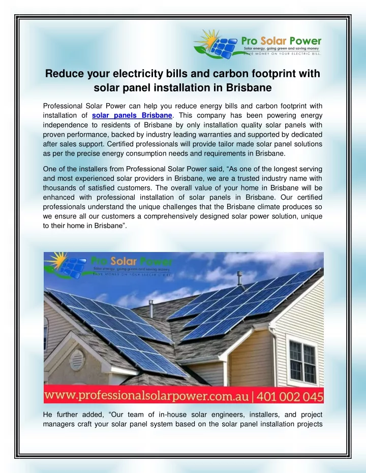 reduce your electricity bills and carbon