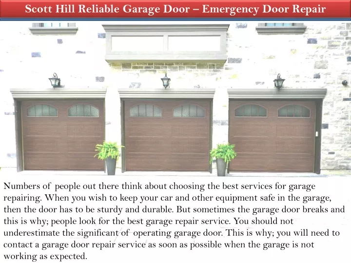 scott hill reliable garage door emergency door