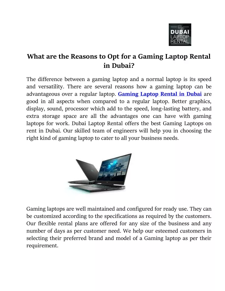 what are the reasons to opt for a gaming laptop